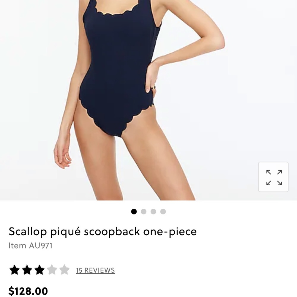 Scallop pique scoopback one-piece